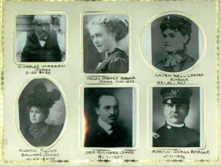 Charles Jones, Helen Barger, Laura Bell Leonard, Eleanor Ballard, Ira Jones and Martin Barger